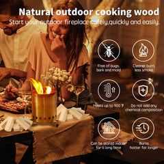 HuoYmut kiln-dried pine firewood with low moisture for steady heat