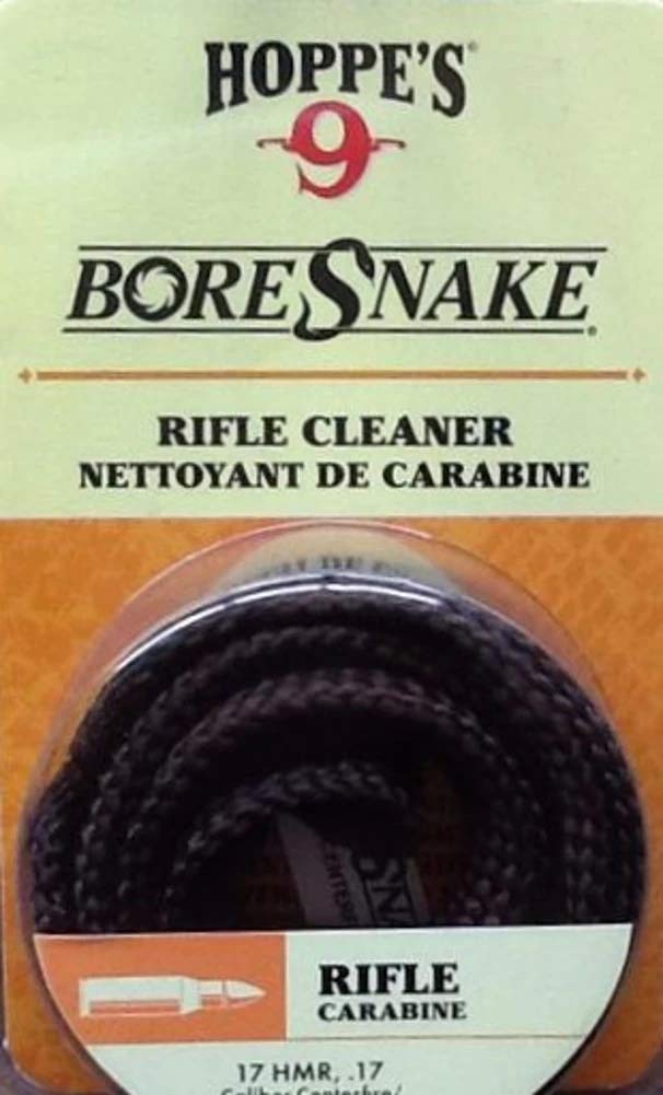 Hoppe's Boresnake for .17 caliber centerfire and .17HMR rifles in clam packaging