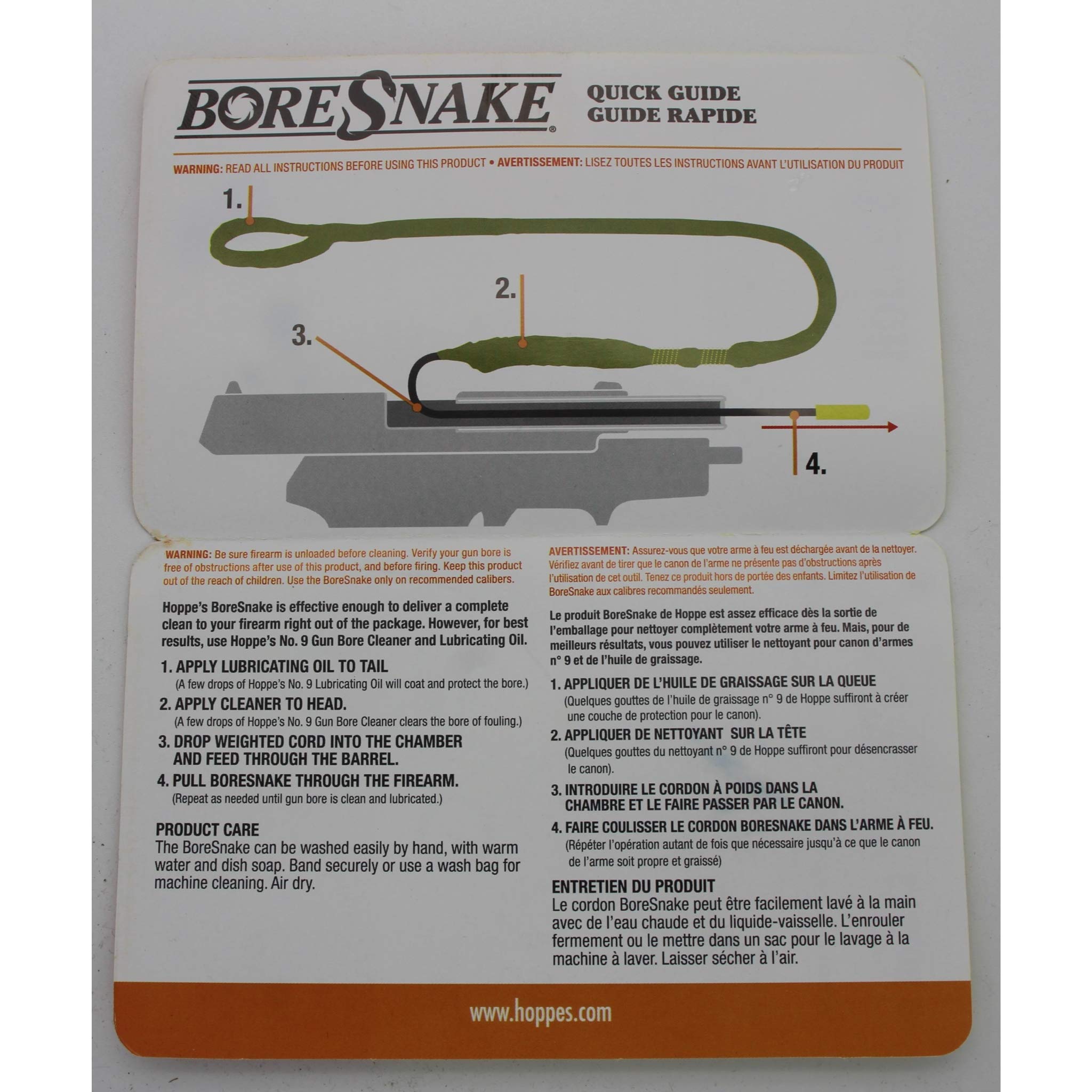 Hoppe's Boresnake machine washable and reusable cleaning solution