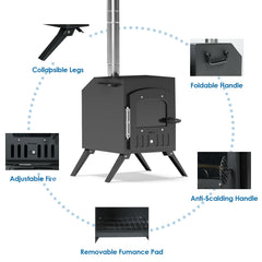 HOPUBUY seven-chimney pipes setup enables efficient smoke exhaust.