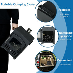 HOPUBUY damping tool-equipped chimney for smoother burn control.