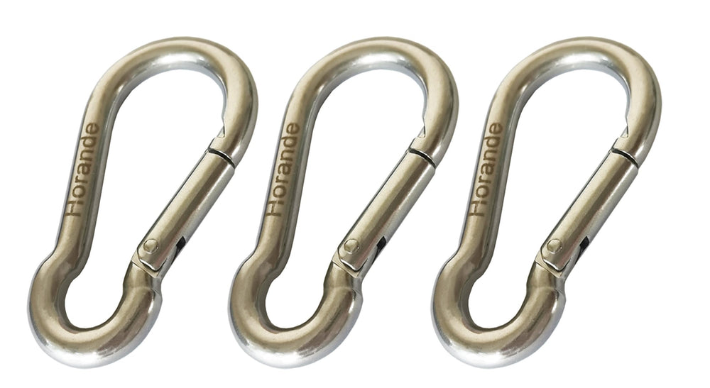 Horande stainless steel carabiner clip 2.75-inch with corrosion resistance for outdoor use