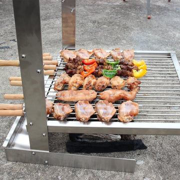 HORESTKIT Argentine grill height-adjustment shows three levels for precise cooking.
