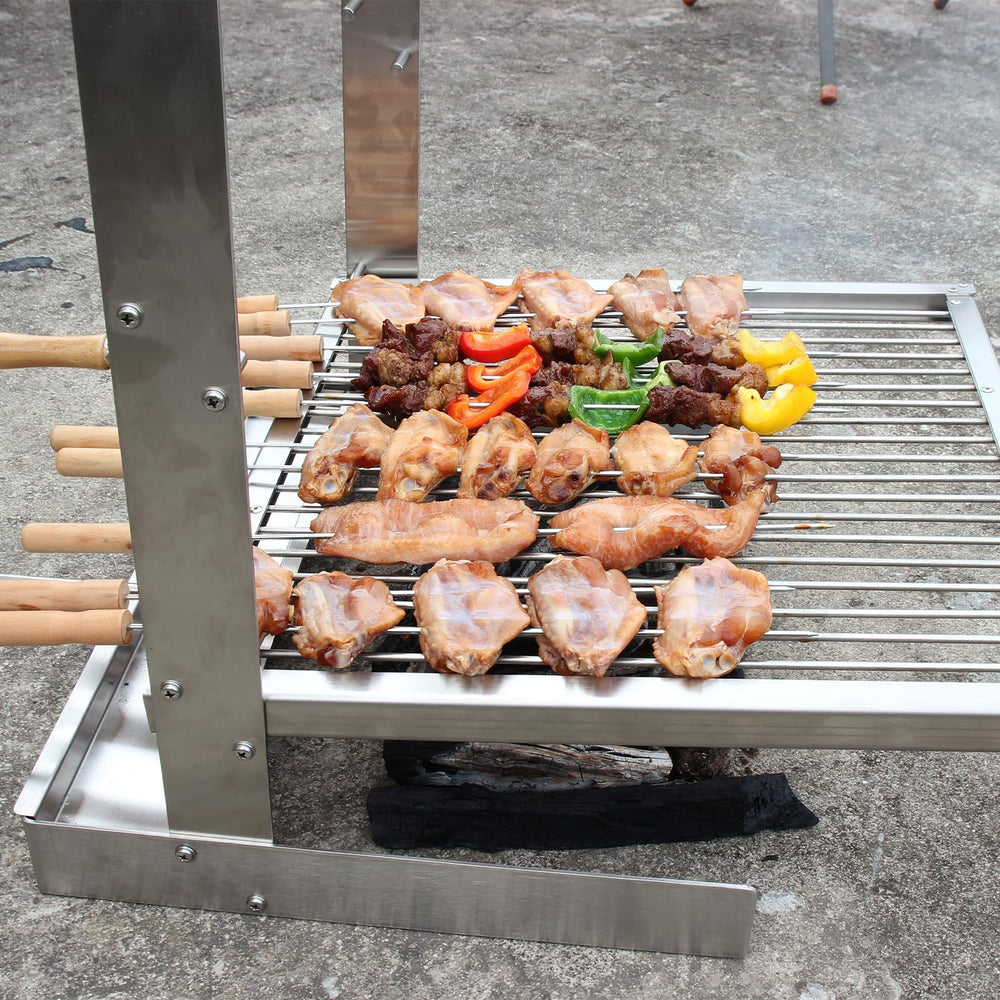 HORESTKIT Argentine grill height-adjustment shows three levels for precise cooking.