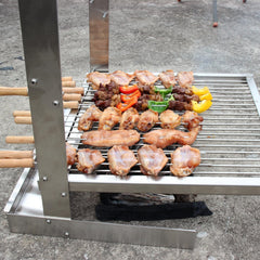 HORESTKIT Argentine grill height-adjustment shows three levels for precise cooking.