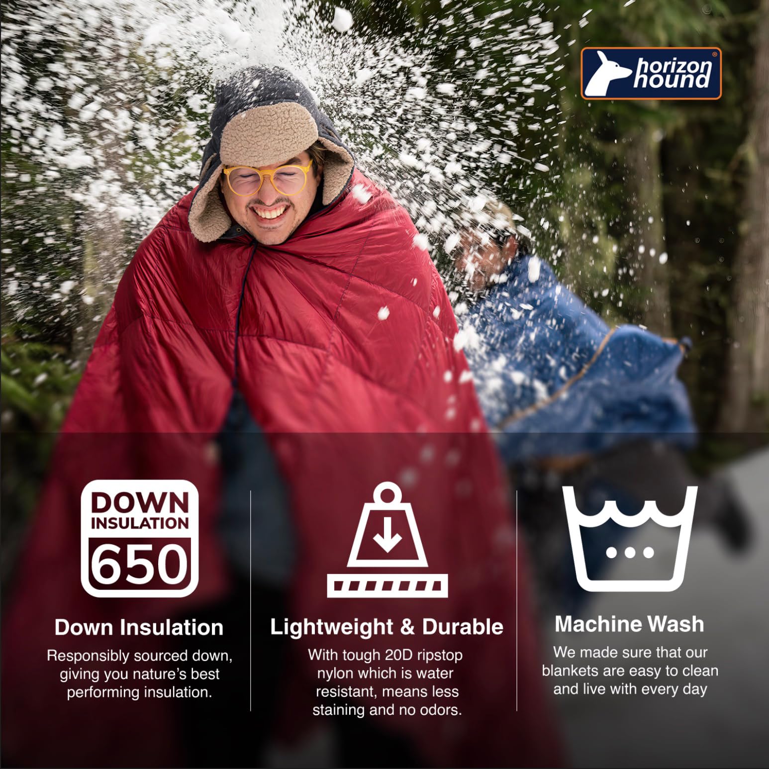 Horizon Hound GR-20 duck-down fill delivering lightweight warmth
