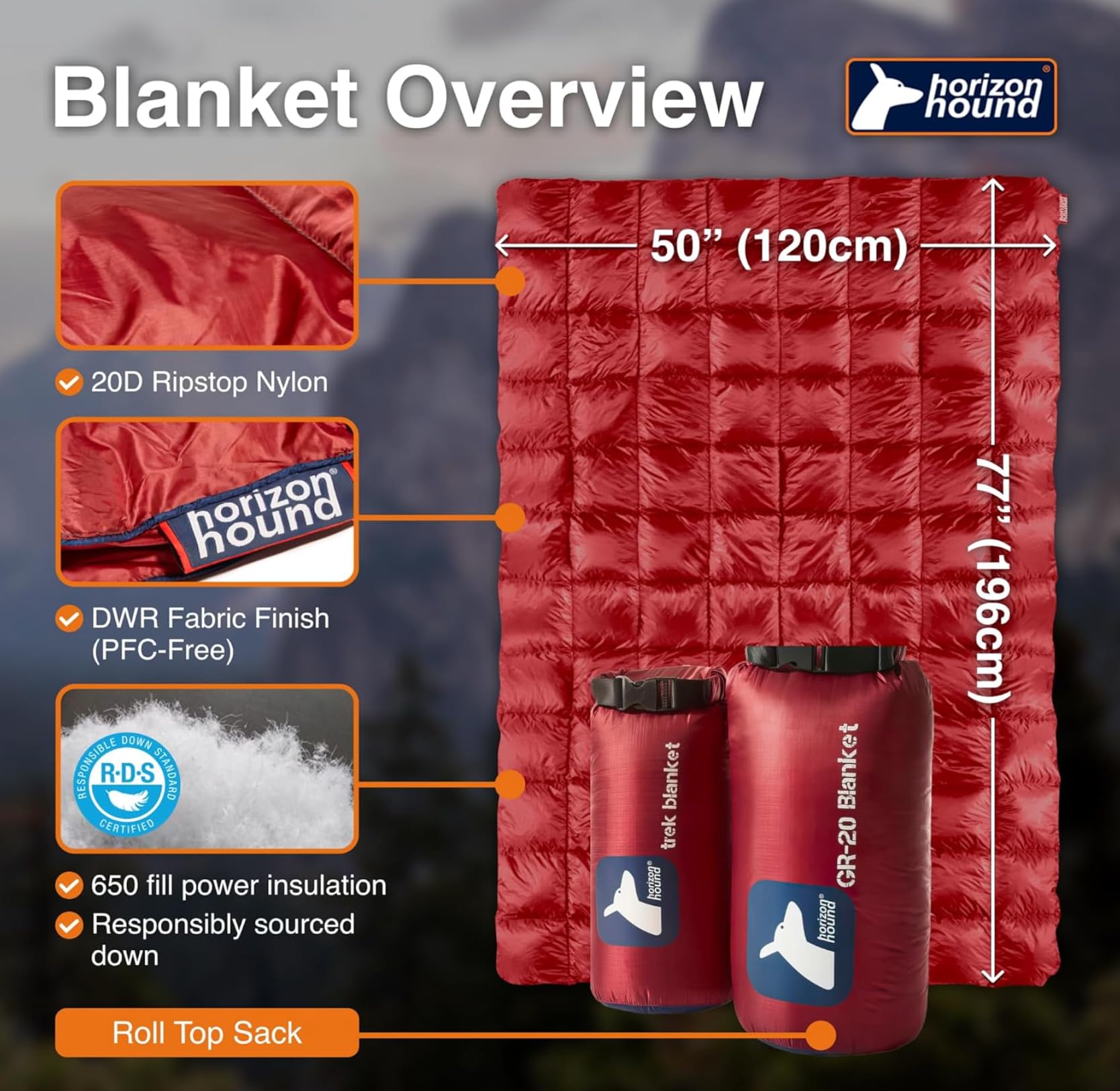 Horizon Hound GR-20 on trail showing water-resistant nylon shell