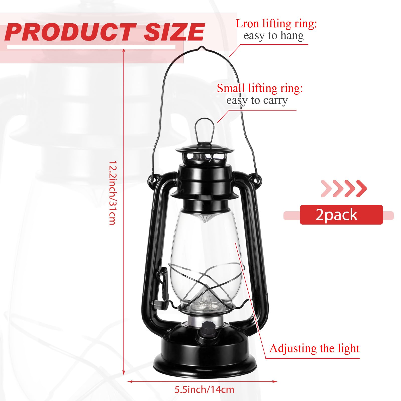 Hortsun lantern close-up showing dimmer switch for adjustable brightness.