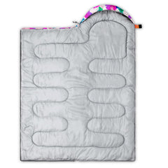 Hosima Pink Butterfly sleeping bag side view highlights lightweight, portable profile for camping