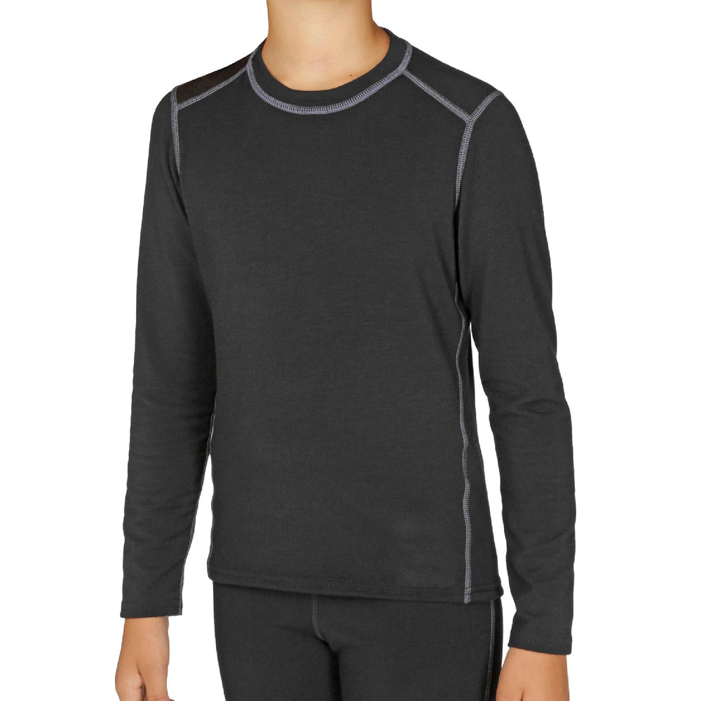 Hot Chillys Youth MTF base layer side fit demonstrates flexible movement