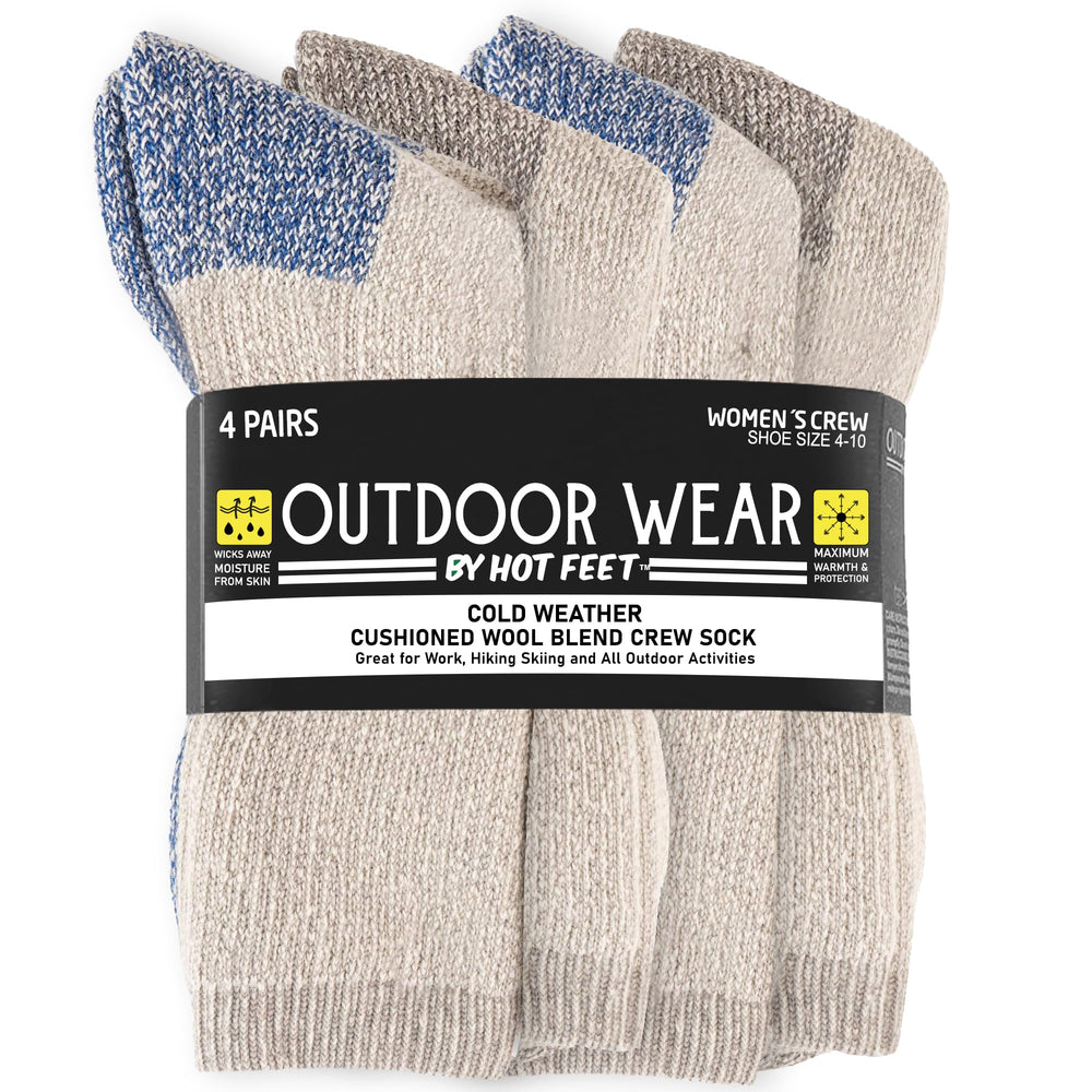 HOT FEET 4-Pack Work Socks navy gray pack shows durable daily wear