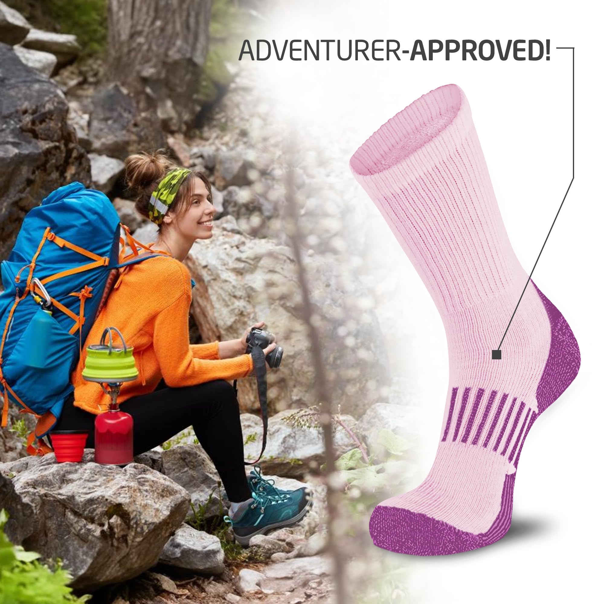 HOT FEET 4 Pack with cushioned heel-toe for blister protection during activities.