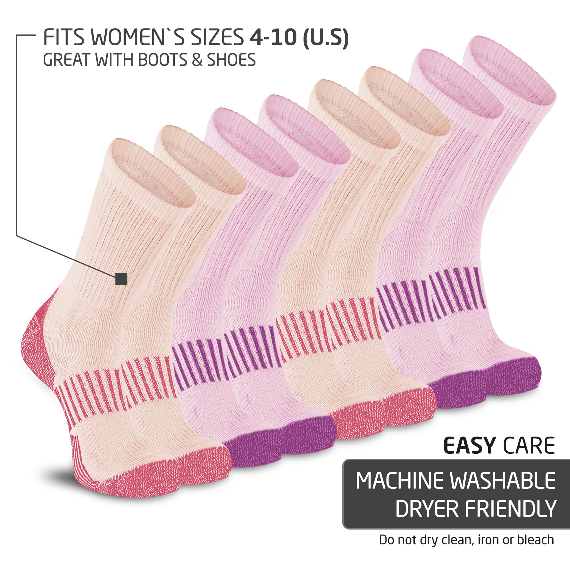 HOT FEET 4 Pack fits men and women sizes 6–12.5 with secure stay-in-place design.