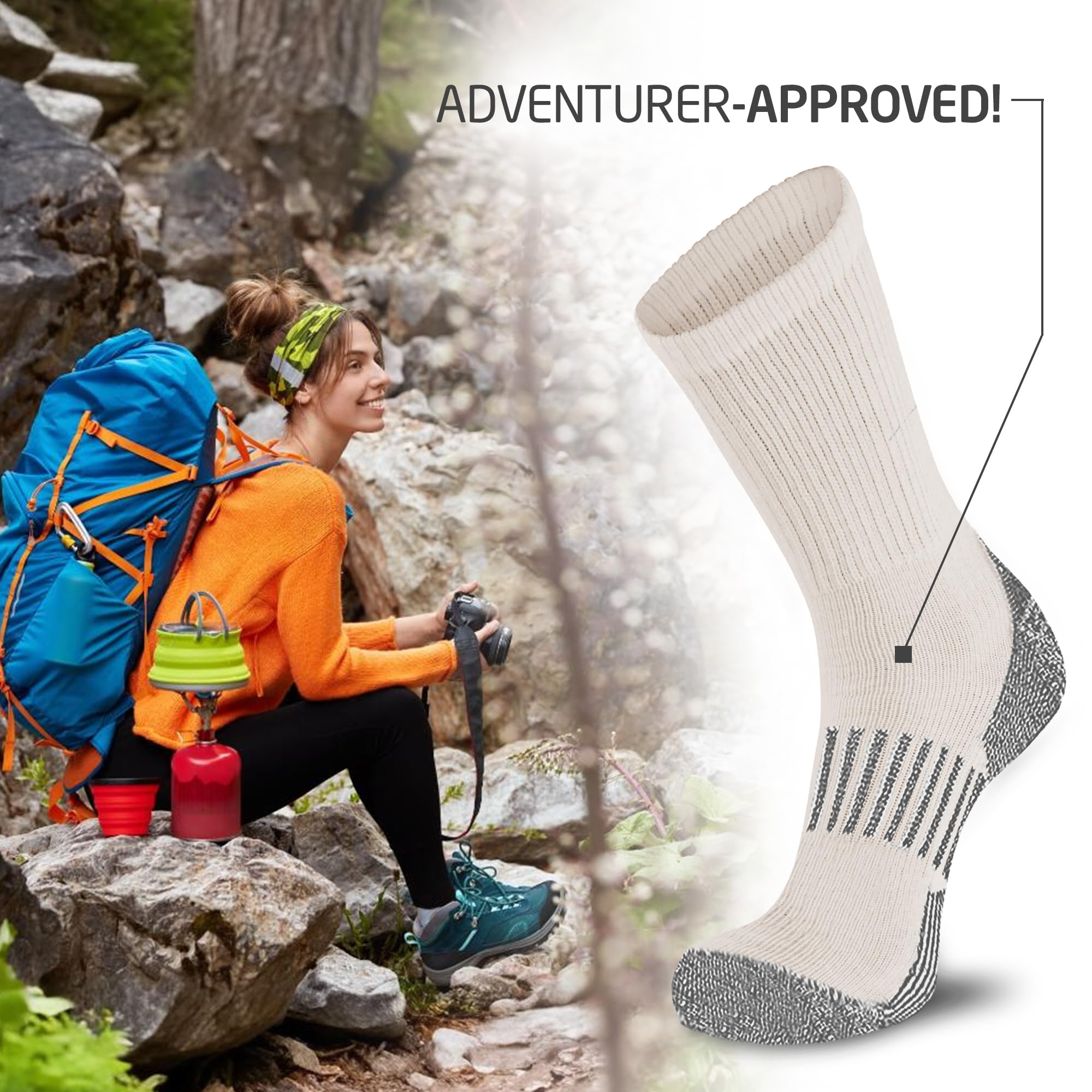 HOT FEET socks cushioned heel-toe add support for boots