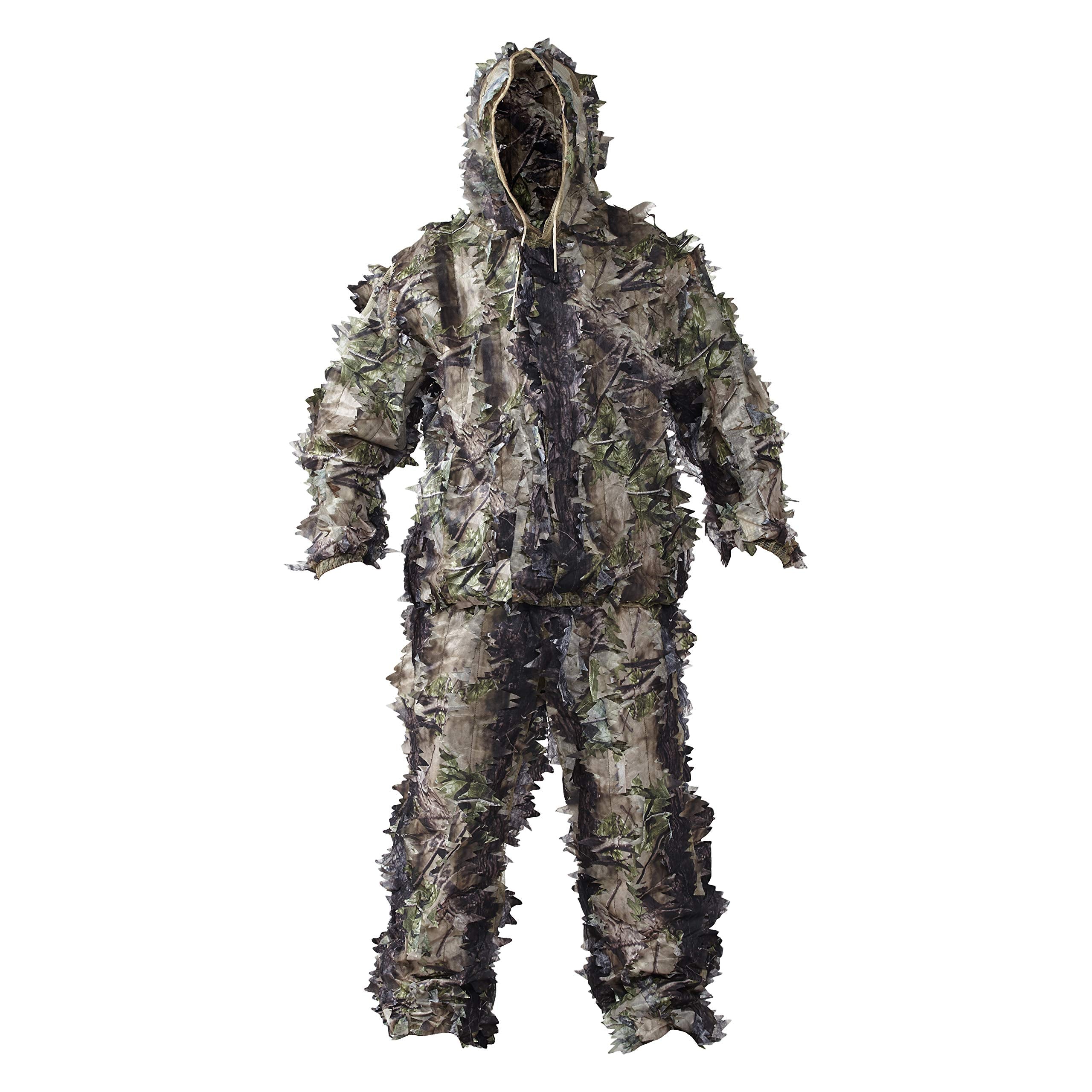 HOT SHOT leafy 2pc suit jacket in woodland camo for stealthy treestand hunts.