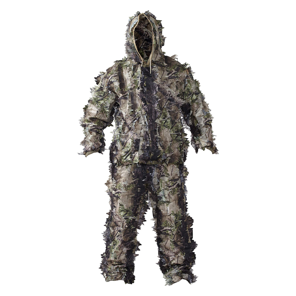 HOT SHOT leafy 2pc suit jacket in woodland camo for stealthy treestand hunts.