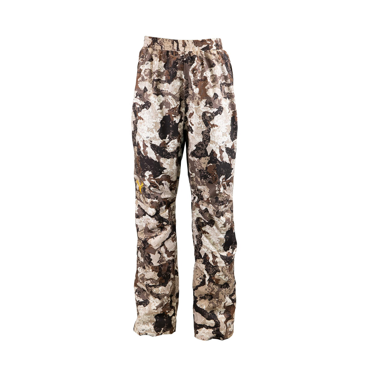 HOT SHOT men's camo rain pant fabric detail shows quiet micro tricot weave for stealth