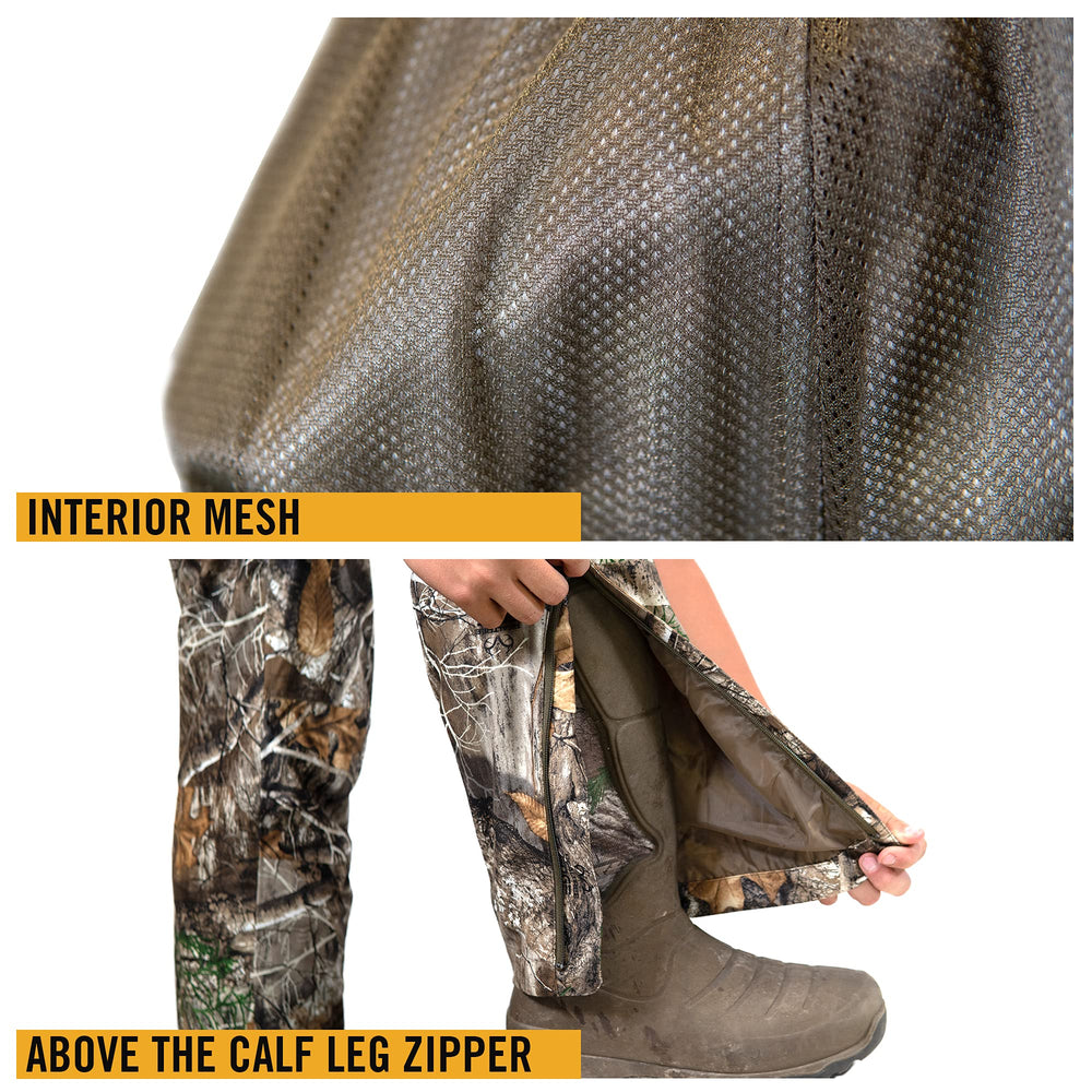 Hot Shot leg zipper detail illustrates quick venting and secure fit.