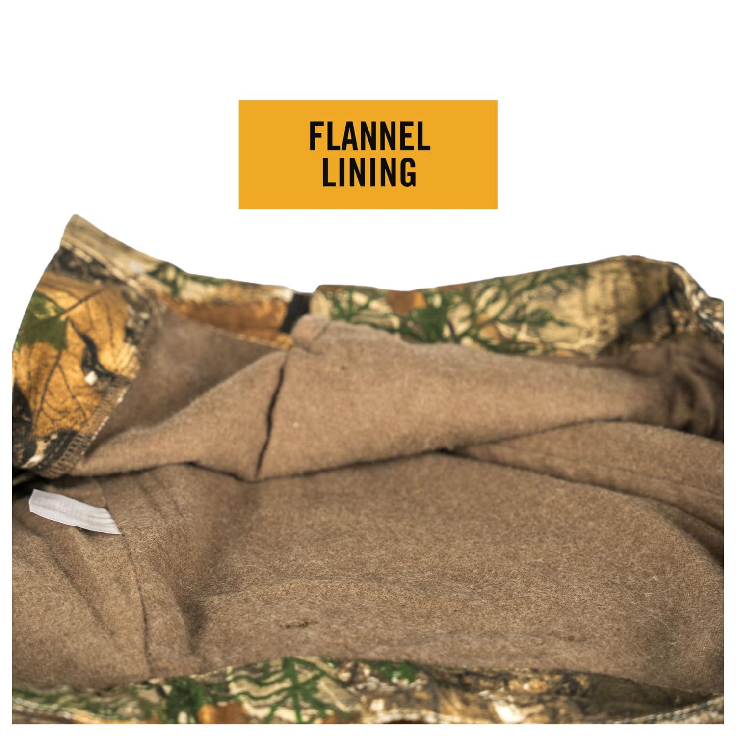 HOT SHOT soft flannel lining closeup emphasizes warmth for cool mornings.