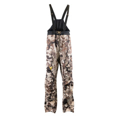 HOT SHOT Veil Cervidae camo bib front view shows rugged protection for hunting days.