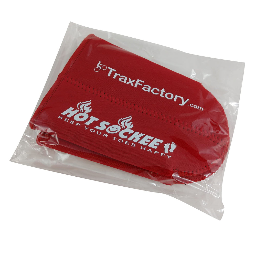 Hot Sockee neoprene toe warmers act as a wind barrier without bulk.