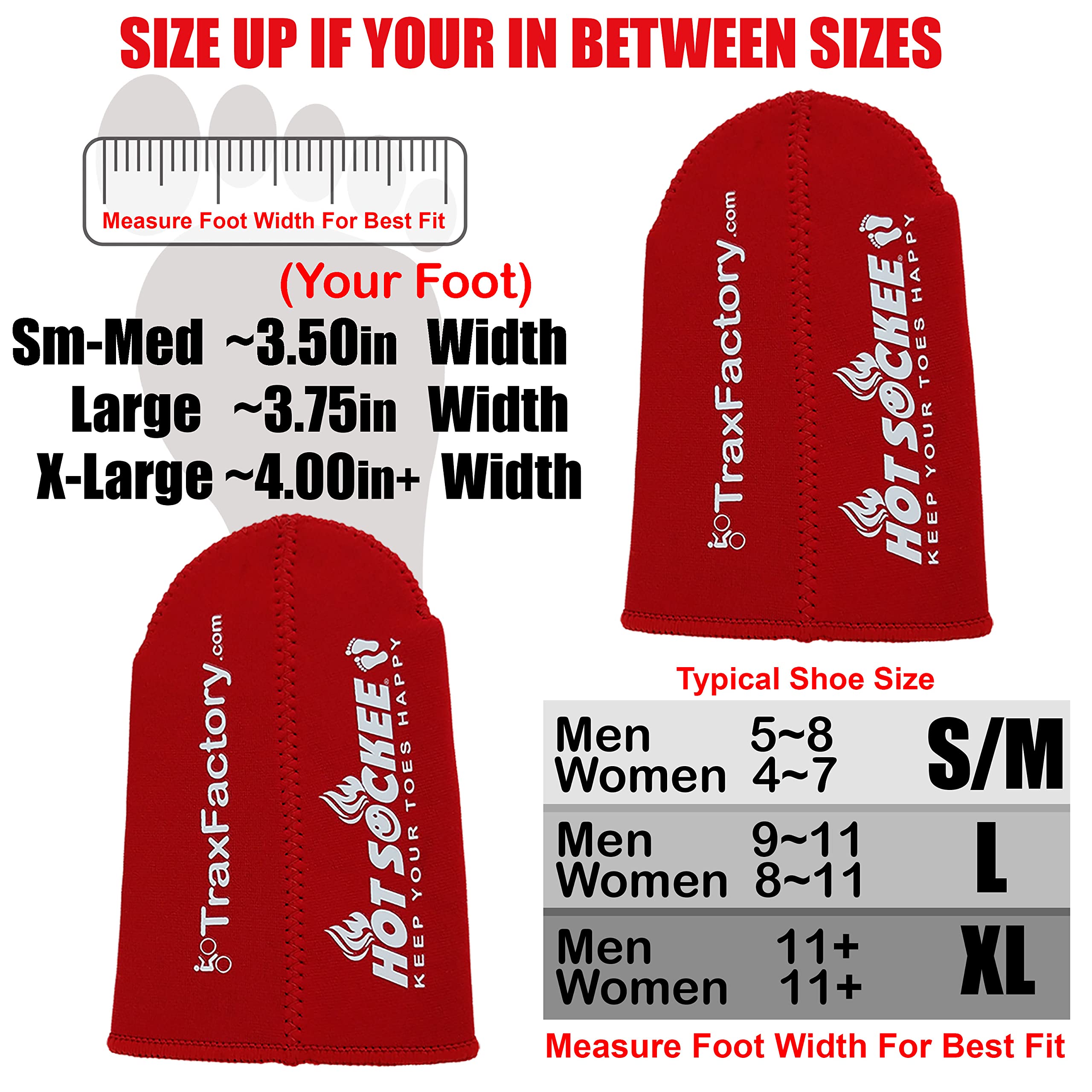 Hot Sockee toe warmers feature reinforced entry stitches for lasting durability.
