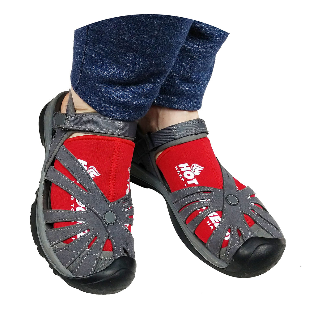 Hot Sockee toe warmers support activities like skiing, hiking, and fishing.