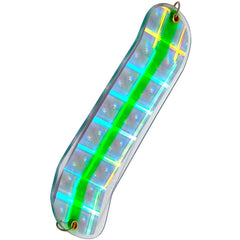 Hot Spot Green Haze Flasher enhances visibility and mimics bait flashes for salmon.