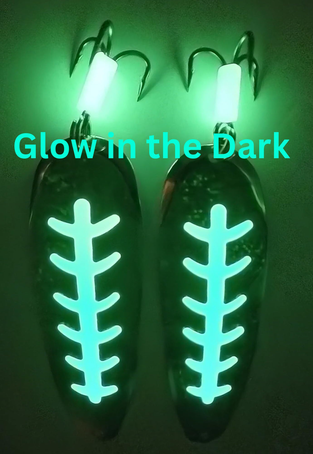 Two green UV Glow Magnum trolling spoons for King Chinook salmon – image 2