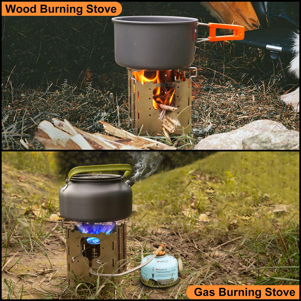 Hotdevil solo stove folded-compact demonstrates easy packing for backpacking trips.