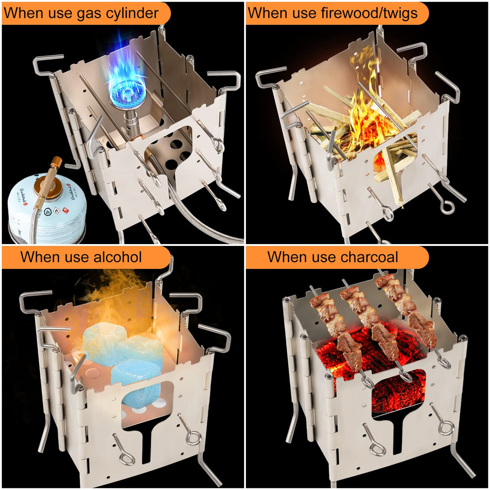 Hotdevil solo stove in-use on campfire enables versatile cooking.