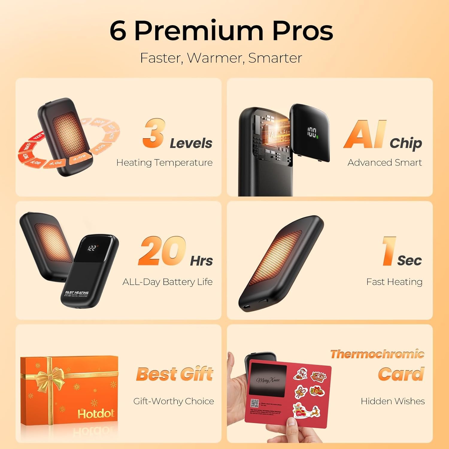 Hotdot AI Hand Warmers designed for outdoor activities and sports use.