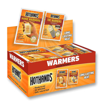 HotHands hand and toe warmers for all-day warmth during outdoor activities.