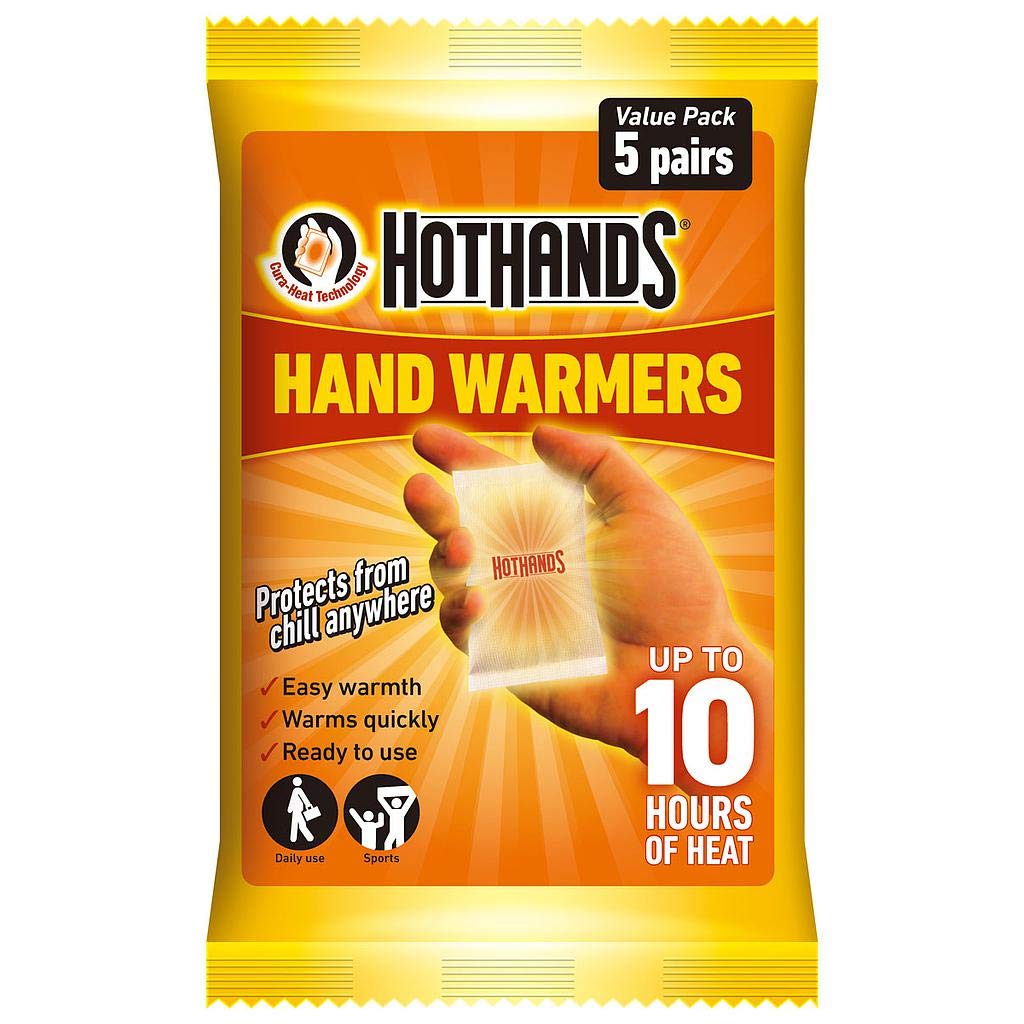 HotHands hand warmers 20-count pack provide long-lasting warmth for outdoor activities.