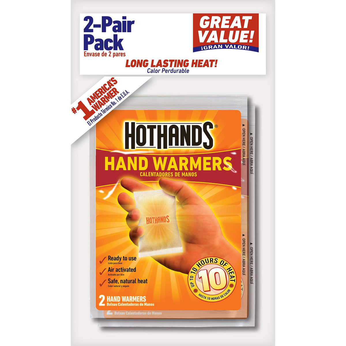 HotHands hand warmers held inside a glove delivering safe, natural warmth during cold outdoor activities