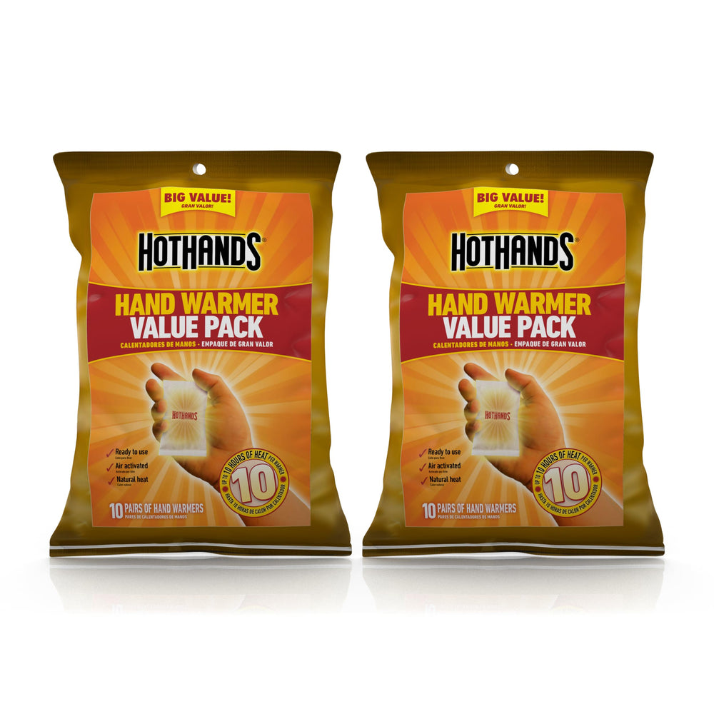 HotHands HH20PRPK16 hand warmers 20-pair pack for long-lasting outdoor warmth.