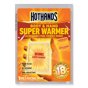 HotHands packaging highlights the contents and warmth source.