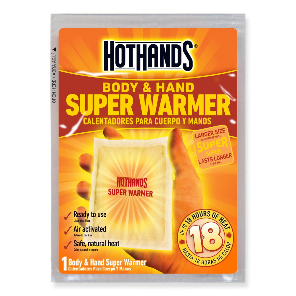 HotHands packaging highlights the contents and warmth source.