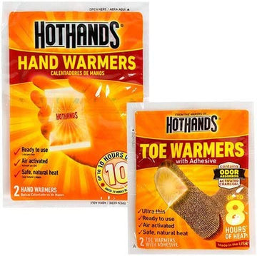 HotHands Toe and Hand Warmer Pack box, ideal for convenient outdoor warmth.