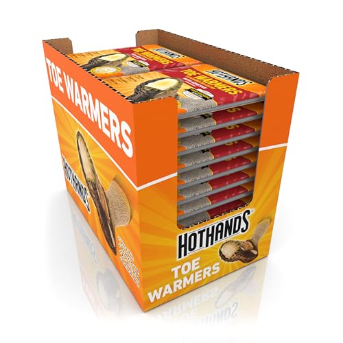 HotHands toe warmers placed on sock to stay in place during outdoor activity