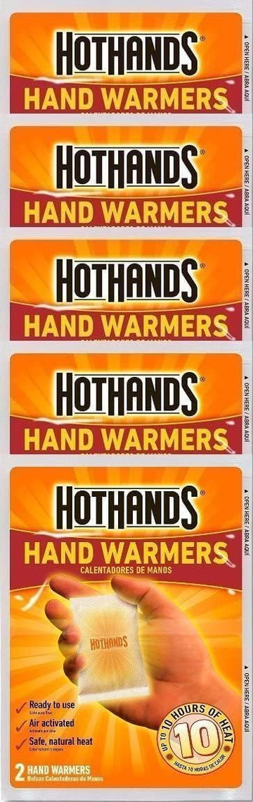 HotHands two-pack bundle pictured in pocket or glove, ideal for quick warmth during outdoor activities.