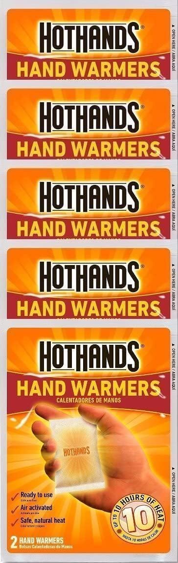 HotHands two-pack bundle pictured in pocket or glove, ideal for quick warmth during outdoor activities.