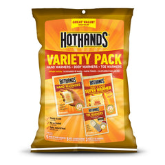 HotHands hand warmers being activated for outdoor warmth.