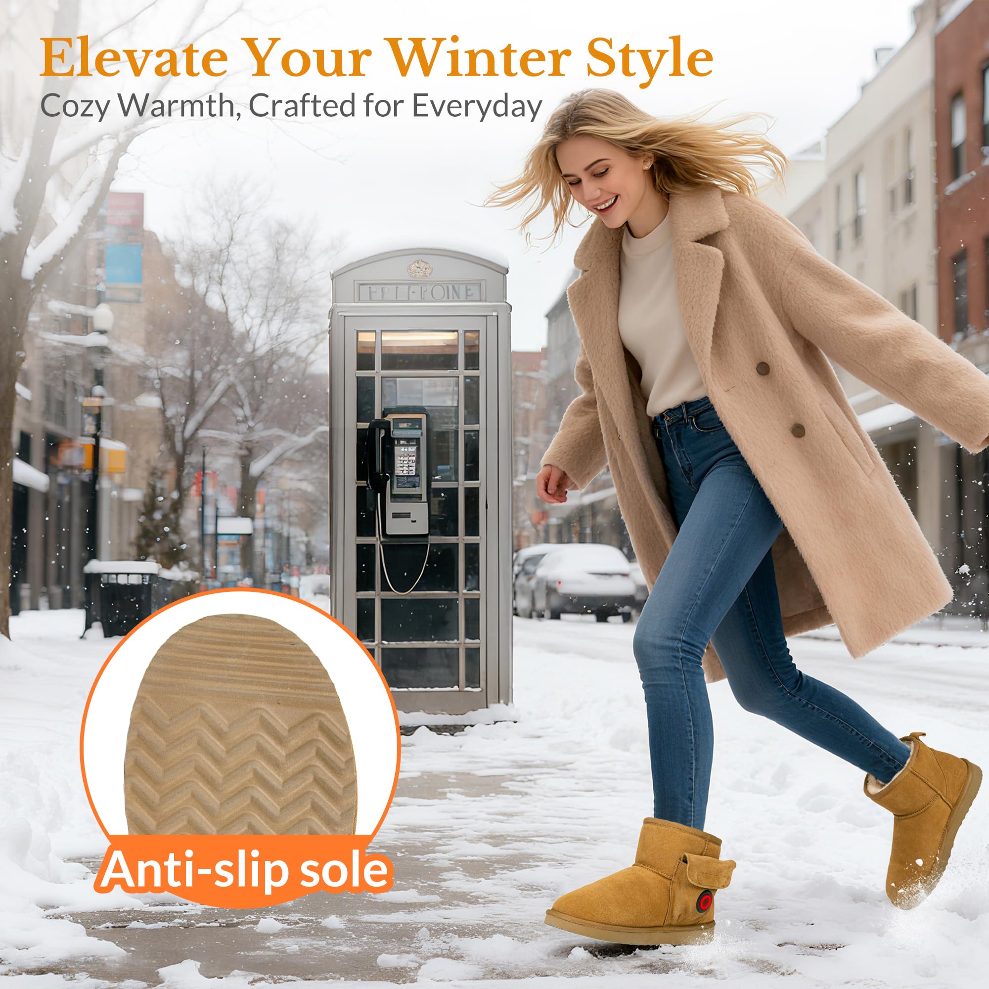 HOTHUGZ faux fur lining adds cozy warmth inside the boots.