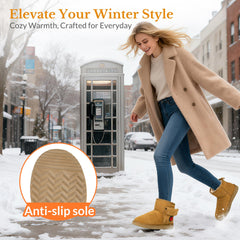 HOTHUGZ faux fur lining adds cozy warmth inside the boots.