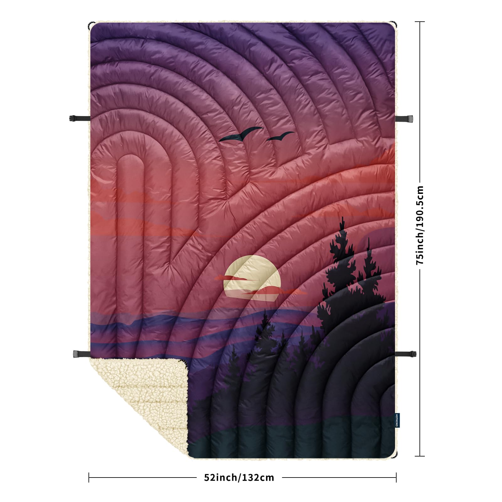 Hotkoko camping blanket splash-proof layer keeps you dry outdoors.