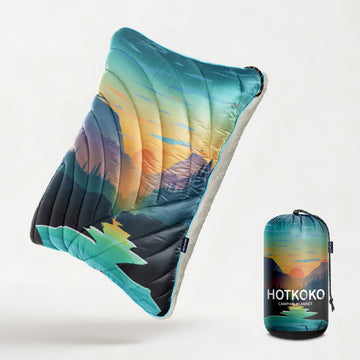 Hotkoko Camping Pillow with Sherpa lining delivers plush support for outdoor sleep.