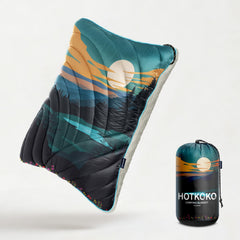 Hotkoko camping pillow with Sherpa lining for comfortable support during camping and travel