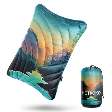 hotkoko camping pillow soft fabric closeup shows plush support for restful camping sleep