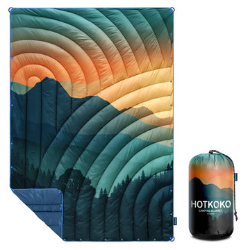 hotkoko mini camping blanket folded compact for quick packing and travel warmth.